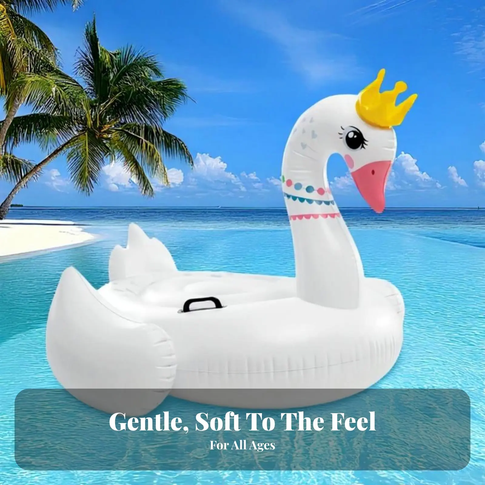 Crown Goose Aufblasbare Pool-Luftmatratze, Großes Tier-Reittier, Wasserspielzeug für Kinder und Erwachsene, Sichere Griffe, PVC, Pool, Wasserpark