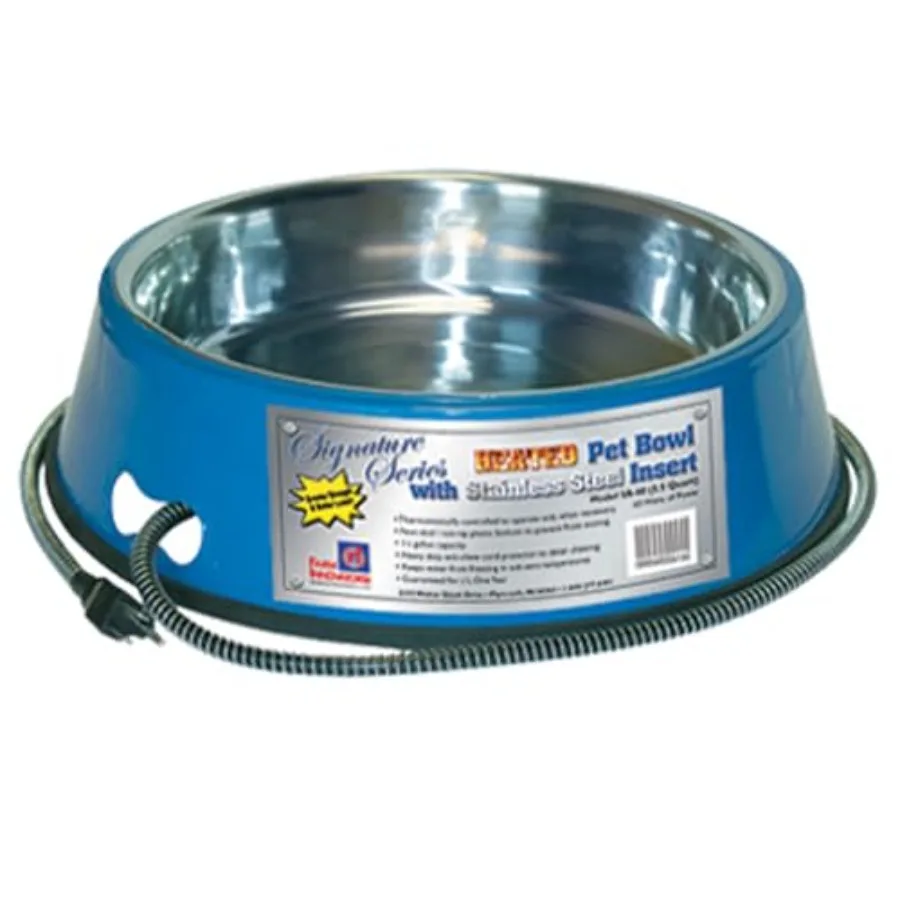 

Heated Pet Water Bowl for outdoor use, stainless steel, black, 60W frost-proof heating to prevent freezing in winter