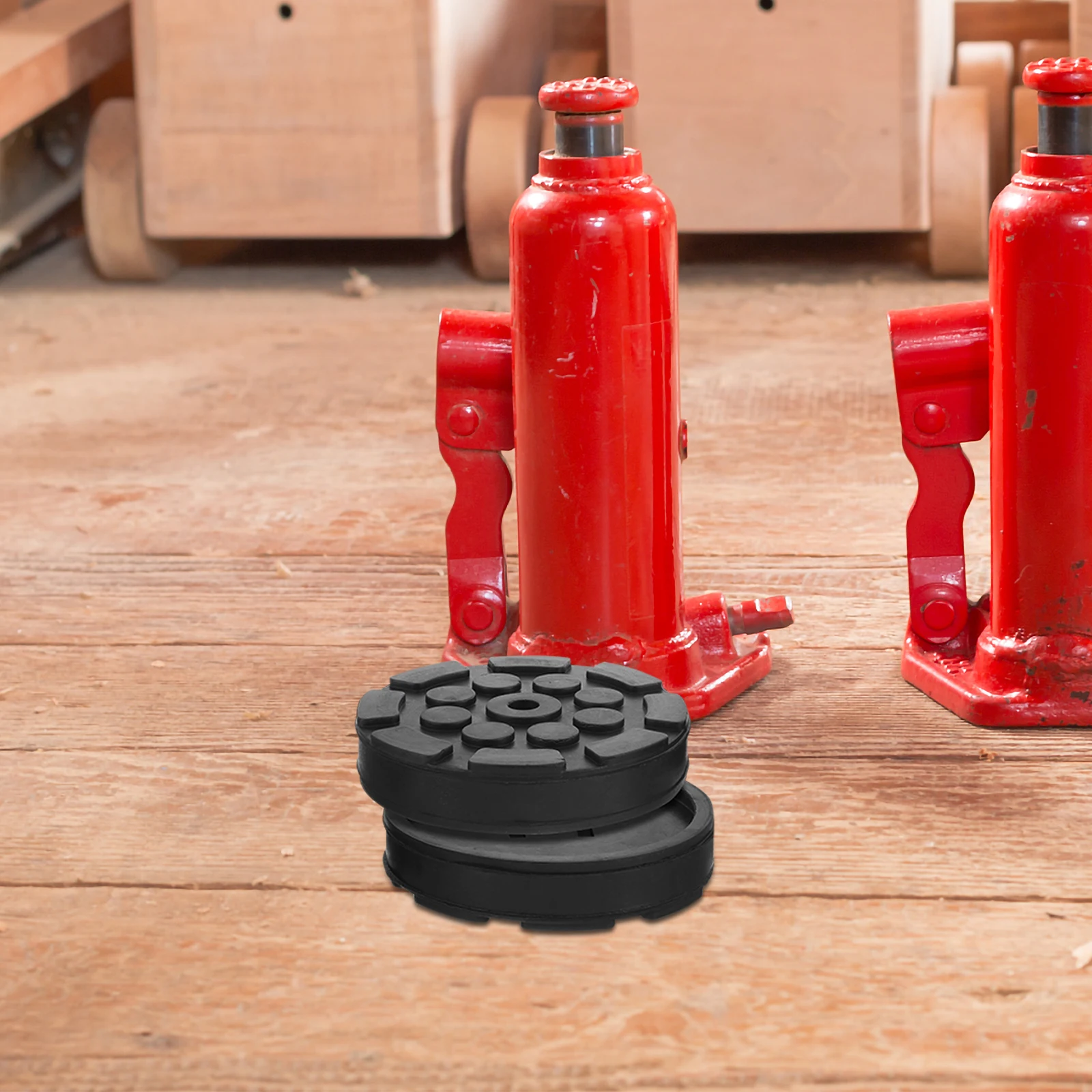 

2Pcs Rubber Jack Pad Lifting Support Disk for Floor and Automotive Lifts Wear-Resistant Non-Slip Sturdy Round Base for Vehicle