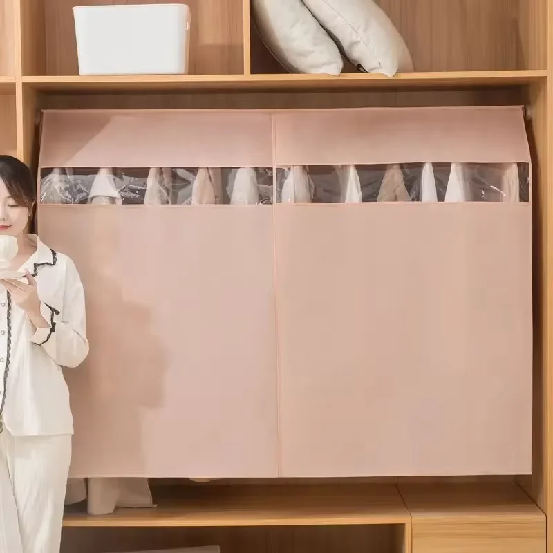 New Solid Color Non-woven Clothing Dust Cover Stereo Hanging Floor-standing Clothes Hanger Dust Cover Home Clothes Protect Cover