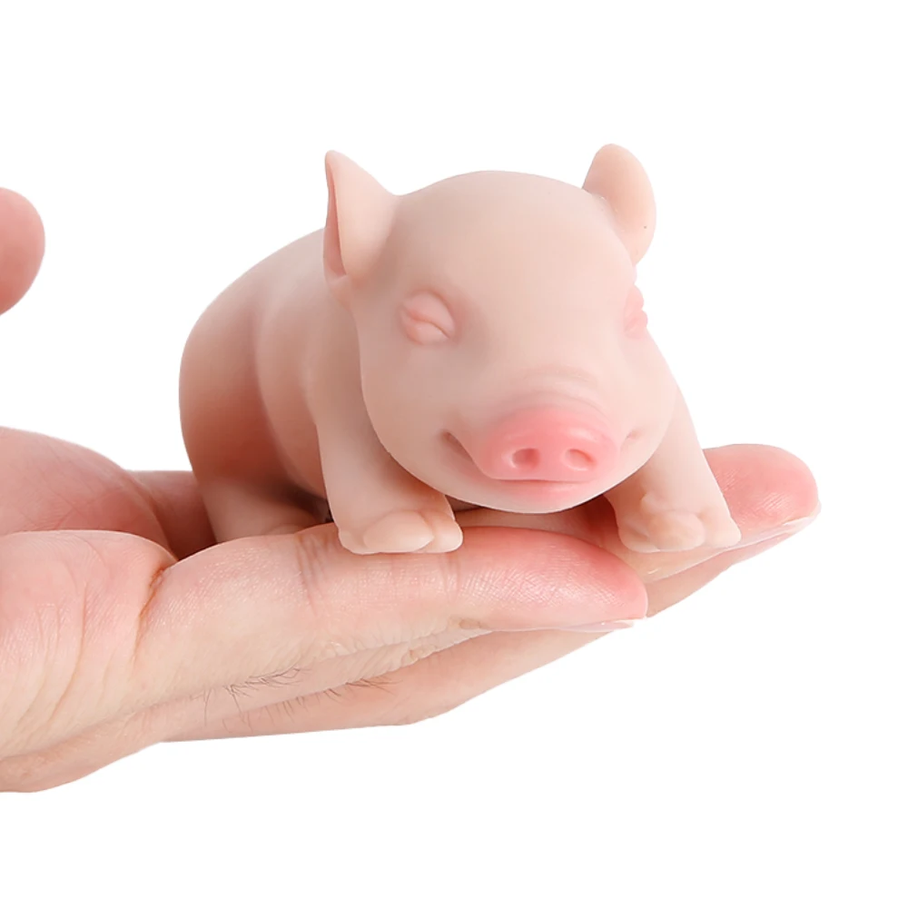 IVITA 14CM 100% Silicone Reborn cochon endormi poupée Silicone souple Art réaliste Mini porcelet jouets pour enfants poupées de noël cadeau