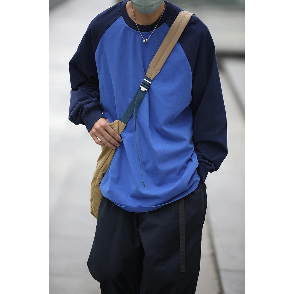 

LH Store Heavyweight 280G Pure Cotton Long Sleeve round Neck Shoulder Insertion Base Shirt Unisex Casual Loose Fit Autumn Wear
