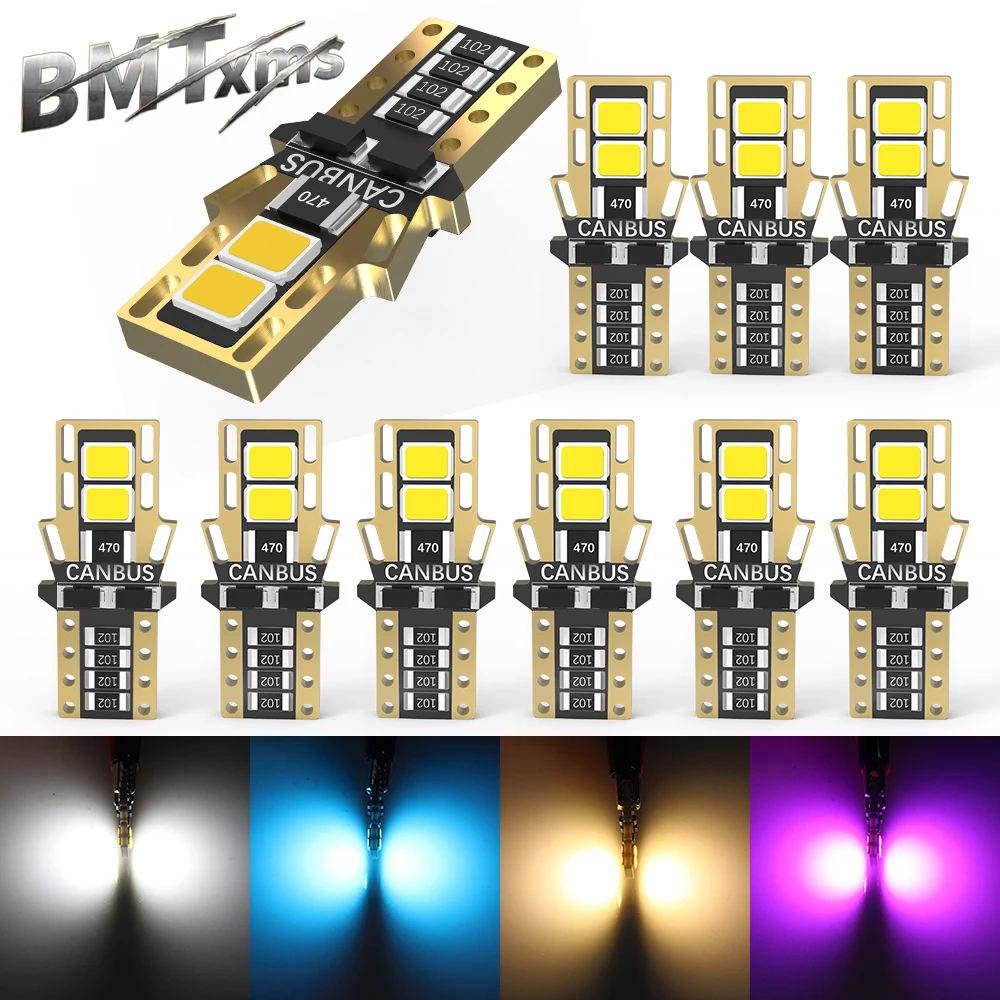 

BMTxms 10Pcs W5W T10 LED Canbus Bulb Car Interior Light 194 LED Signal Lamp For Opel Jeep Hhyundai Fiat Dacia Citroen Bmw Audi