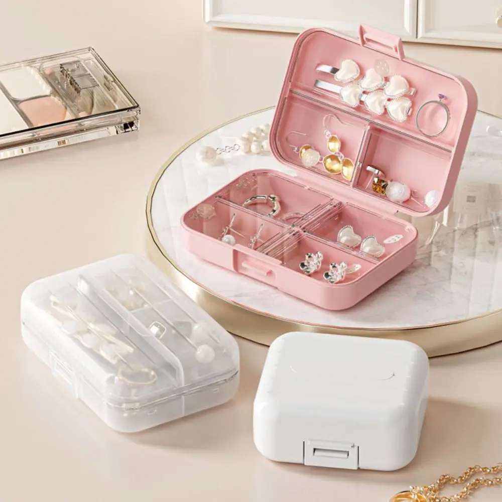 

Multipurpose Portable Jewelry Box with Compartment Lightweight Pill Case Mini PP Storage Box Ring