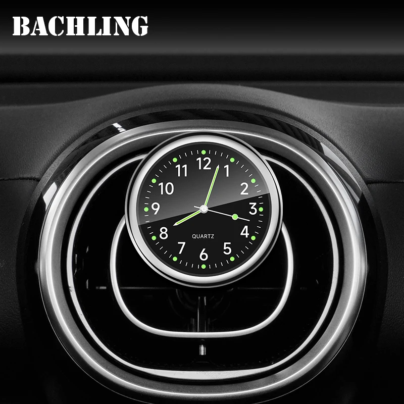 Automobile Air Outlet Dashboard Clock, Stick-On Electronic Noctilucent Accessories For Car Auto Dashboard Clock In Car 40MM