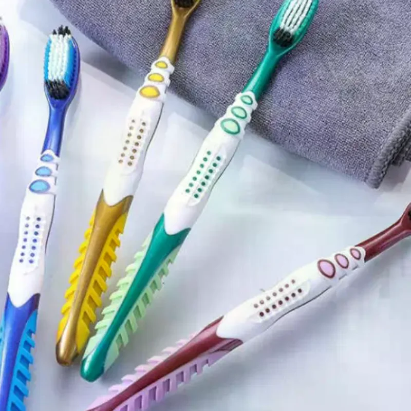 5Pcs Colorful Manual Toothbrushes With Medium Hard Bristles And Ergonomic Non Slip Grip Perfect For Daily Oral Care