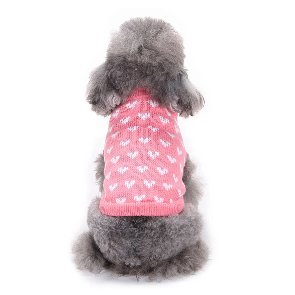 

Dog Clothes Heart Pattern Knitting Sweaters Xl Size Cozy Soft Fabric Pet Costume Dog Winter Clothes Sweater Knitting Sweaters