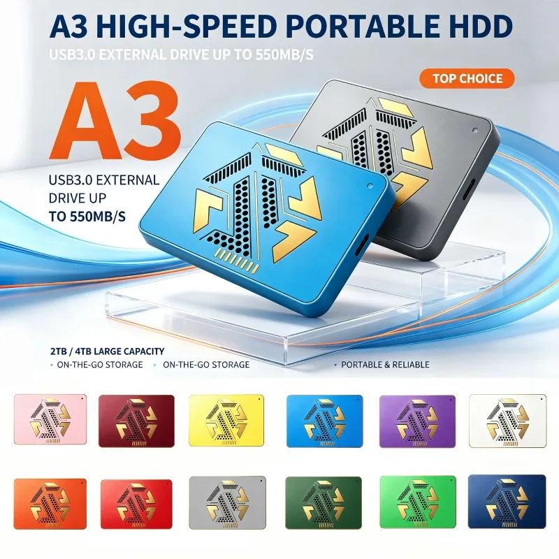 New 2.5" High Speed Transfer A3 Series Elements External Hard Drive 550MB/S USB3.0 On-the-Go Portable HDD 2TB 4TB Travel