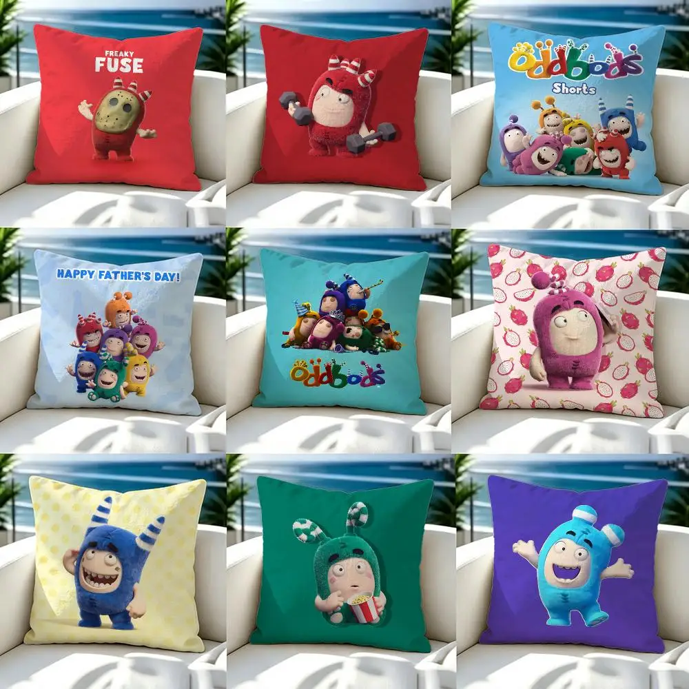 Cartoon Oddbods Cushion Cover Soft Pillow Cover Two‑Side Printing Throw Pillow Case for Sofa Pillowcase Home Decoration