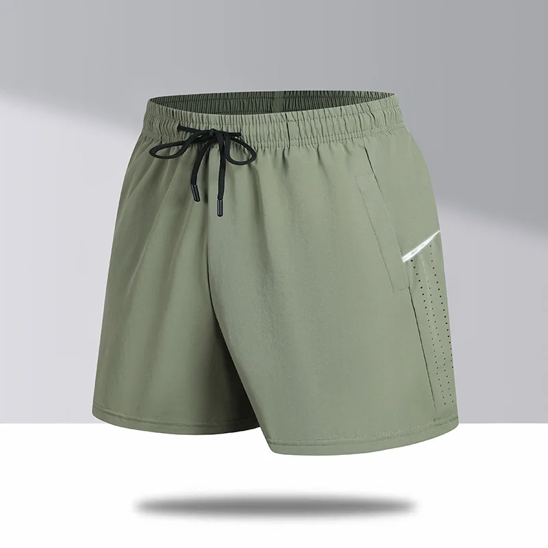 

Summer Sport Loose Fit Men's Short Pants Thin Running Shorts Breathable Quick Dry Four-Sided Elastic Three-Quarter Length