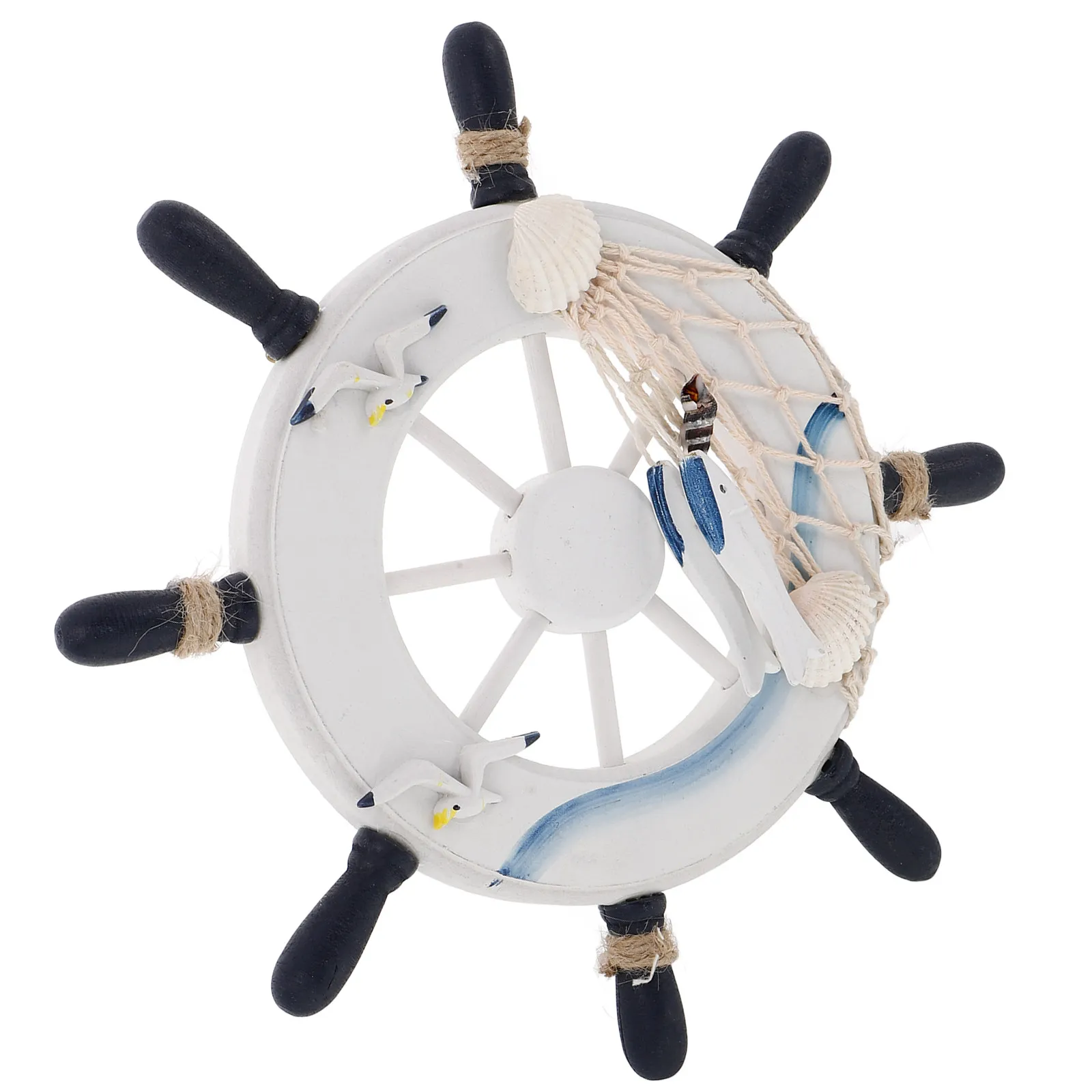 Coastal Wall Art Ship Steering Wheel Hanging Decoration Nautical Marine Theme Beach Home Bathroom Ocean Nursery Decor