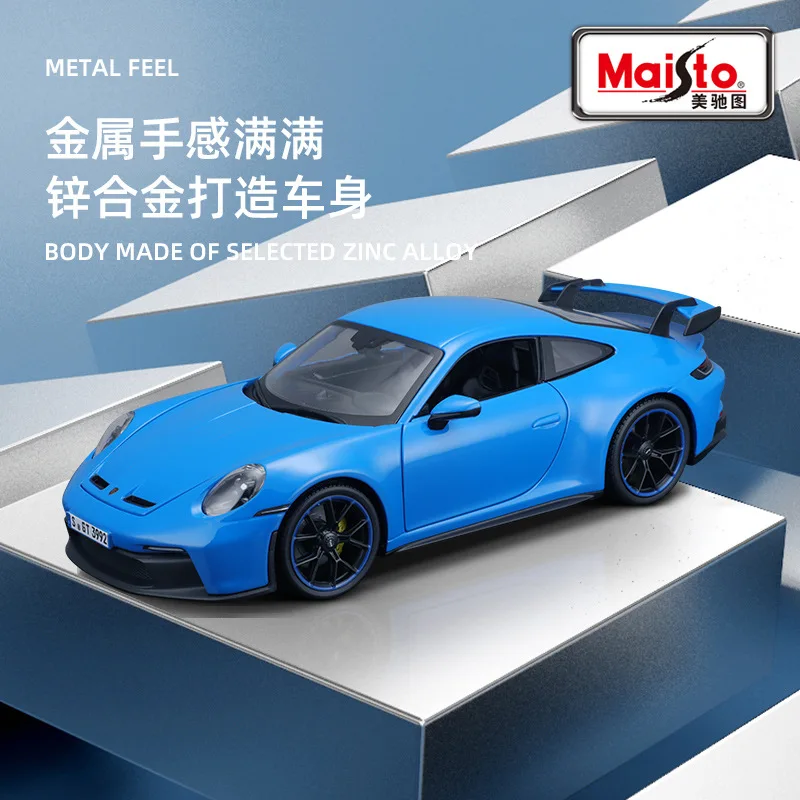 Bburago 1:18 2022 Porsche 911 Gt3 Racing Sports Car Diecast Model Edition Alloy Luxury Vehicle Collection Model Toys Kid Gifts