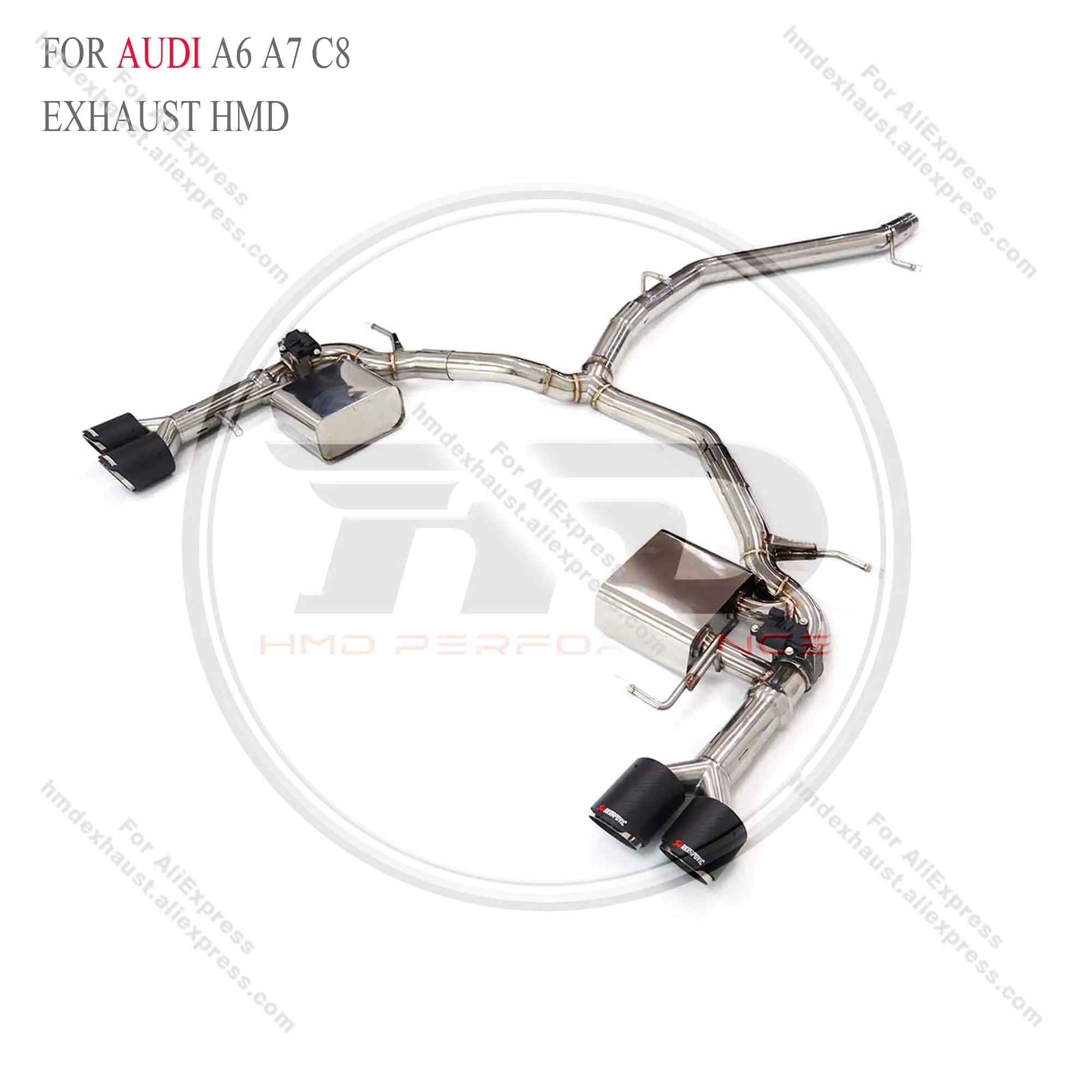 HMD For AUDI A6 A7 C8 Hybrid 2.0T Stainless steel exhaust system Catback valve exhaust Performance upgrade