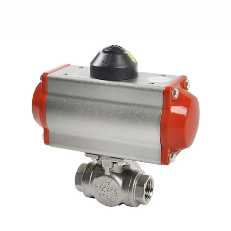 

Pneumatic three-way ball valve T-type L-type thread three-way valve, switch control valve