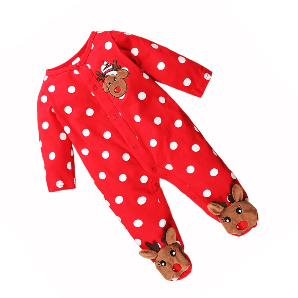

1Pcs Christmas Baby Romper Soft Cotton Long Sleeve Jumpsuit for Toddlers Xmas Breathable Skin-Friendly Toddler