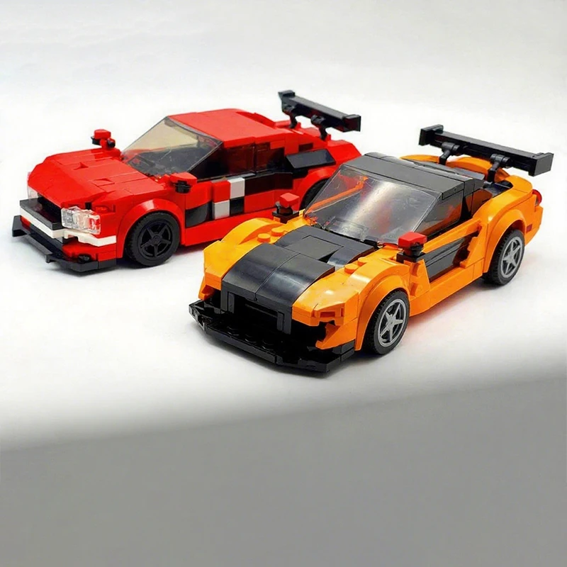 

564pcs MOC Tokyo Drift Double Pack Zoomy RX-7 & Mitsy Lancer EVO City Champion Supercar Building Block Christmas Gift Creativity