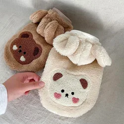 Fashion Warm Winter Pet Dog Clothes Warm Little Bear Hooded Plush Cat Dog Jacket Corgi Teddy Clothing Pet Supplies Accessories