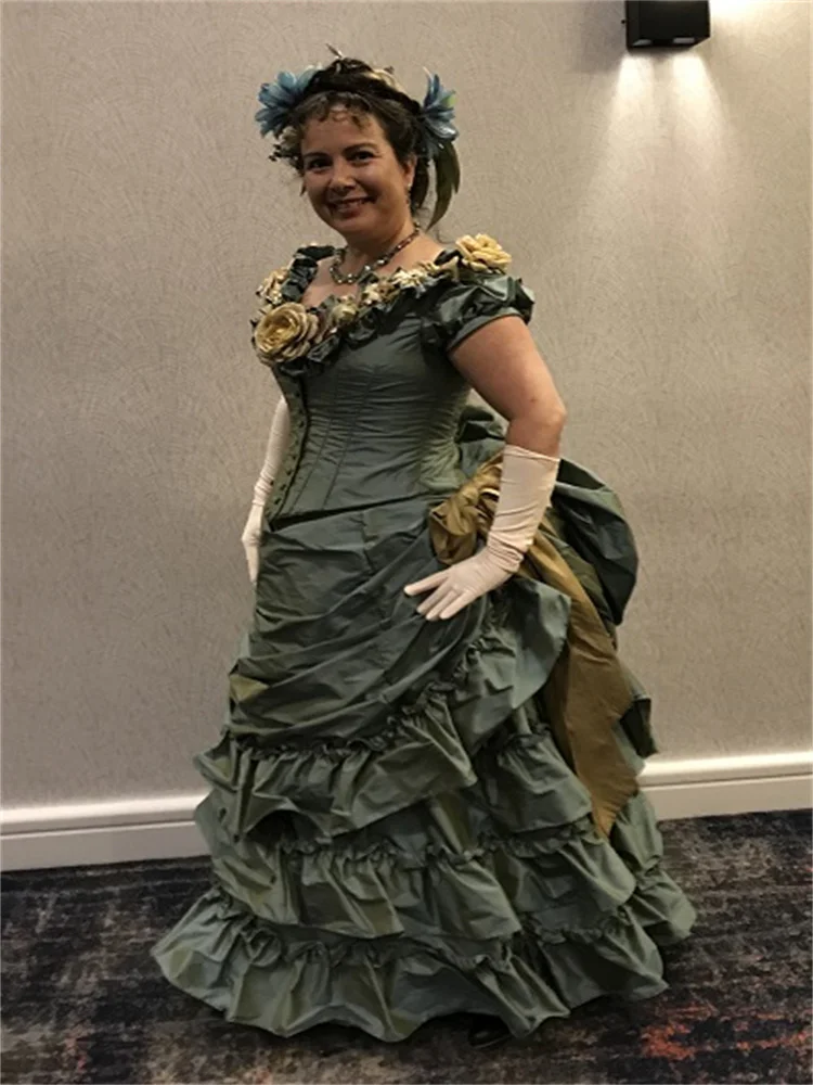 

Historical Victorian Edwardian Duchess Bustle Dress Vampire Claudia Cosplay Costume Tea Party Reenactment Ball Gown