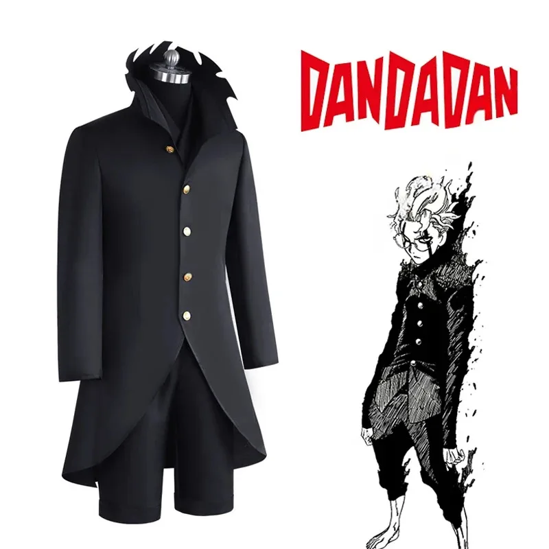 

asdh8@Anime Dandadan Ken Takakura Cosplay Costume Momo Ayase School Uniform Black Jacket Gakuran Outfit Glasses Halloween Women