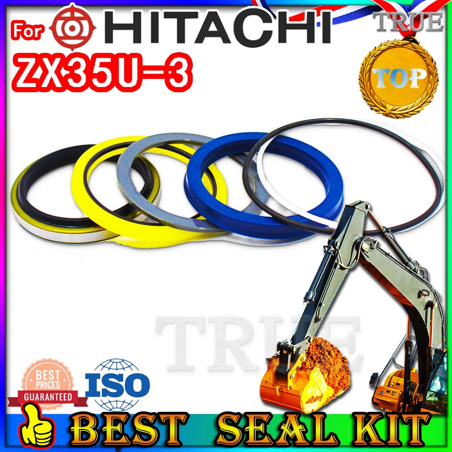 

For Hitachi ZX35U-3 Oil Seal Repair Kit Boom Arm Bucket Excavator Hydraulic Cylinder Hit ZX35U 3 Center Swivel Pilot Regulator