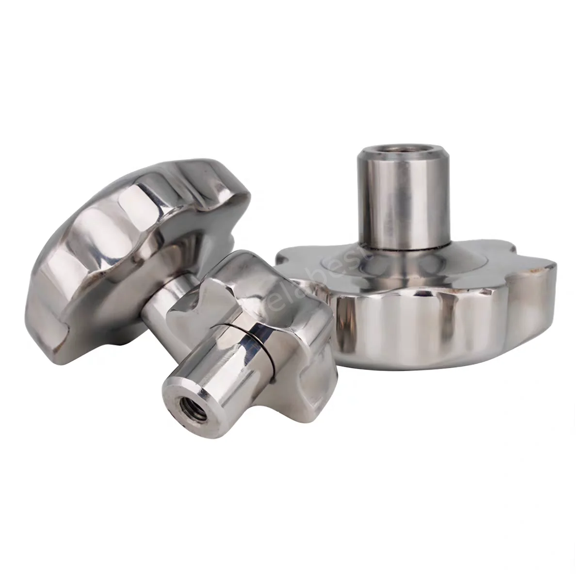 304 Stainless Steel Female Thread Star Shaped Handle Knob Screw Cap Plum Through Hole Clamping Hand Wheel Nut M6 M8 M10 M12