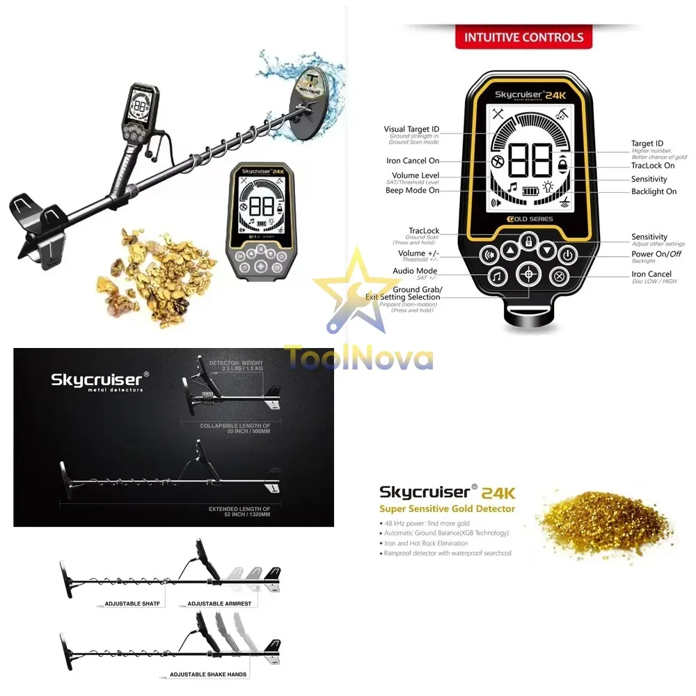 Real Gold Detectors High Sensitivity Skycruiser 24K Waterproof IP68 Gold Scanner Machine Hunting Treasure Search Gold tracker