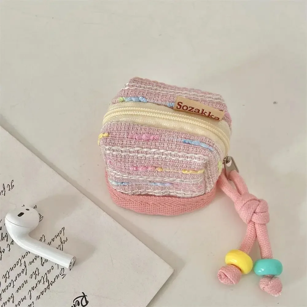 Cute Candy Color Earphone Case Large Capacity Multifunction Zipper Storage Bag Backpack Pendant Portable Mini Wallet for Women