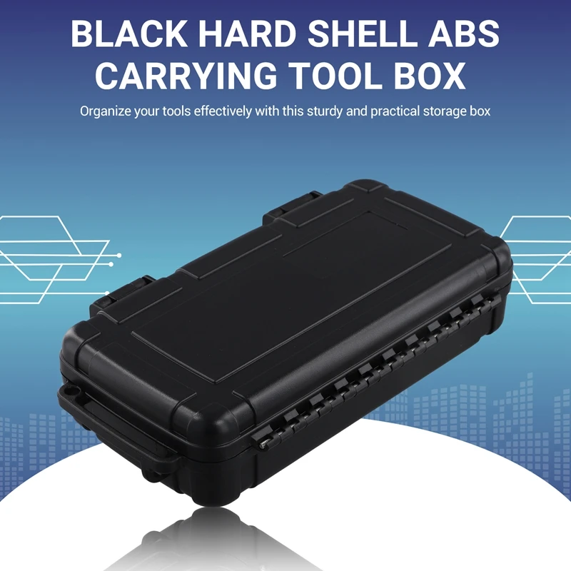 Black Hard Shell ABS Carrying Toolbox Shockproof Portable Toolbox Secure Tools Safety Instrument Tool Storage Case