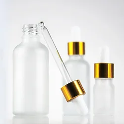 10 sztuk/partia 5ml 10ml 15ml 30ml 50ml matowego szkła butelka z zakraplaczem gruba szklana butelka na olejek eteryczny fiolka do perfum