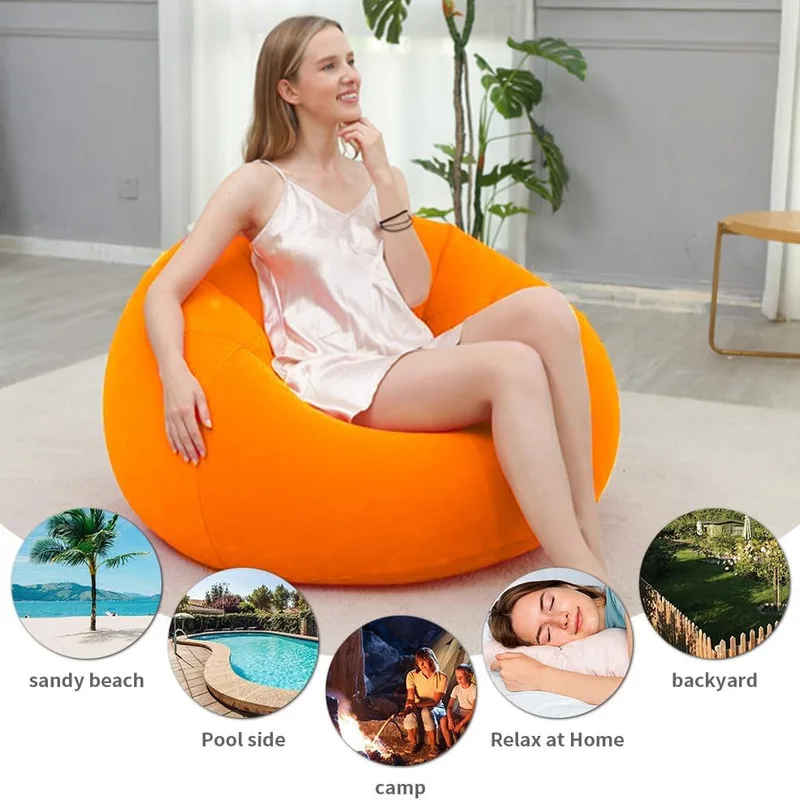 

Flocking Inflatable Football Sofa Small Apartment Home Single Sofa Leisure Entertainment Stool Outdoor Seating Inflatable Chair