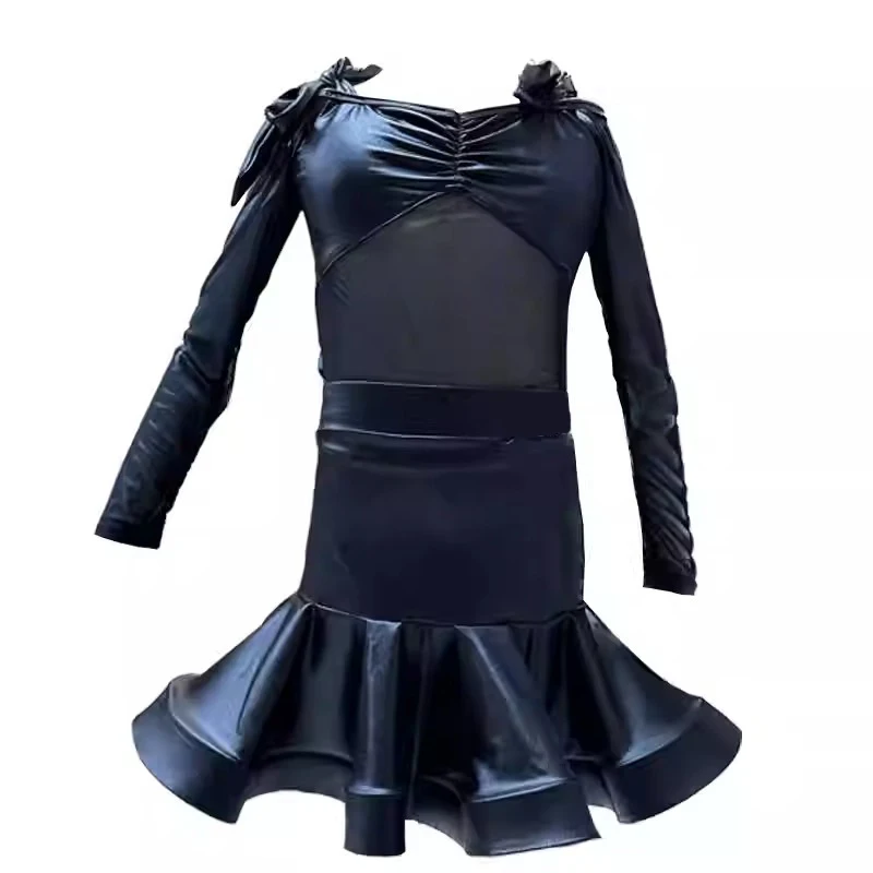 Autumn and Winter Latin Dance Costume for Women and Children Online Celebration Professional Training Costume for Girls