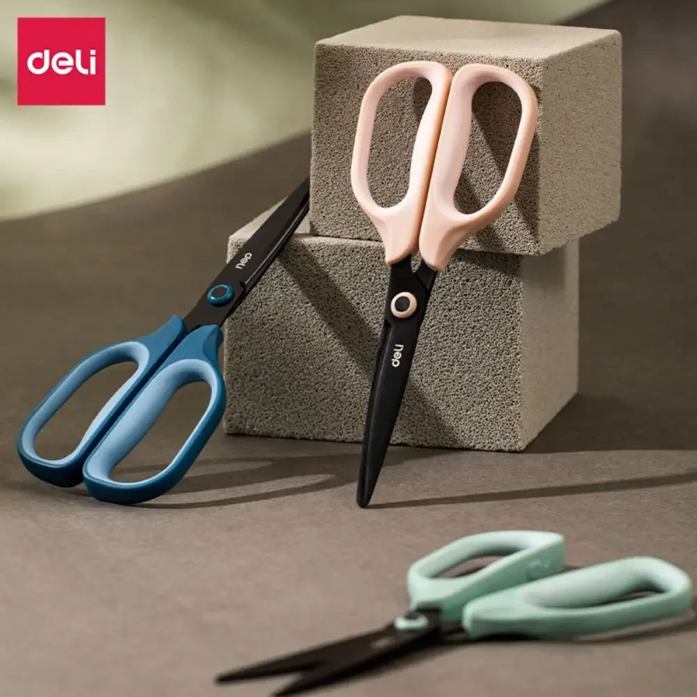 Deli Morandi Farbmetallschere, multifunktional, gebogen, zum Schneiden, größere Papierschere für Büro, Schule, Kunst, Schreibwaren