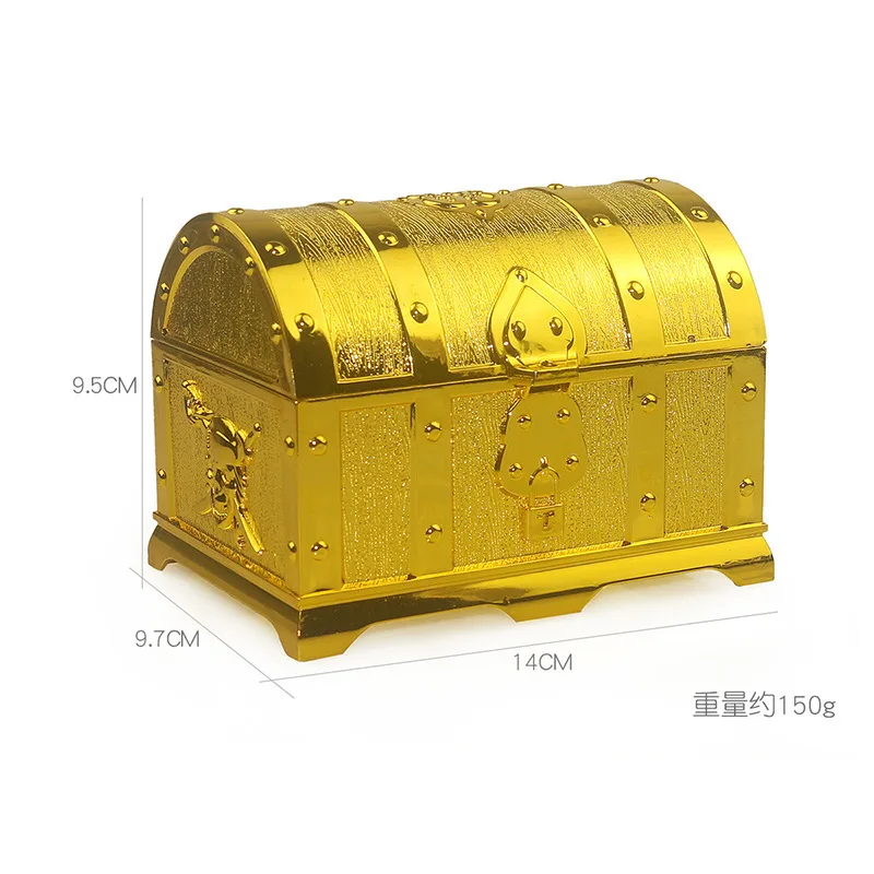 Cofre Del Tesoro Pirata - Caja Con Cerradura Dorada, Plástico, 14x9.7x9.5cm, Para Regalos Y Decoración Cofre Del Tesoro Pirata - Caja Con Cerradura Dorada, Plástico, 14x9.7x9.5cm, Para Regalos Y Decoración
