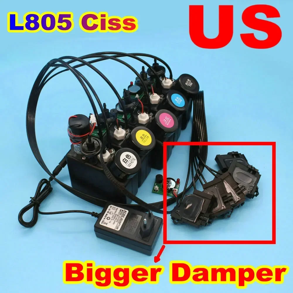 L1800 L805 UV DTF Ink CISS With Stirrer Ink Alarm Timer Adjustable Voltage Power Tank For Epson Printer Modify UV LED Ink System