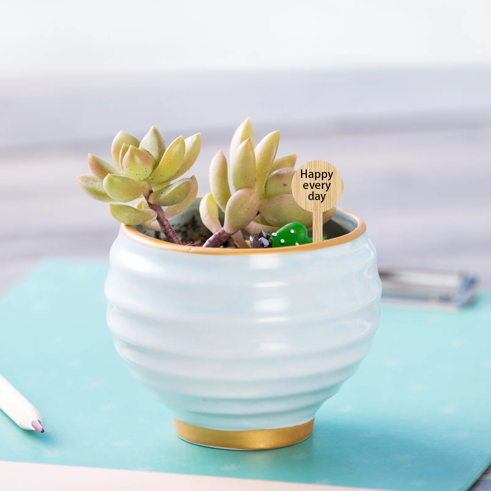 20Pcs Reusable Bamboo Plant Labels T Shape Garden for Seedling Tracking Weather Resistant Landscape Mini Plaque