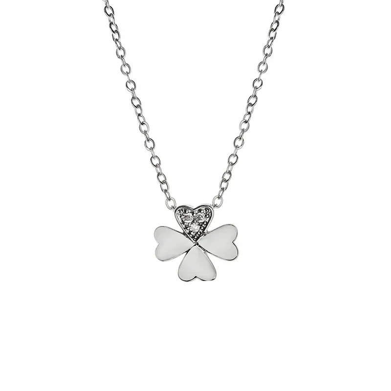 

Hot Selling Plant Five Leaf Flower Pendant Necklace For Women Luxury Natural Stone Shell High Quality Clover Temperament Gift