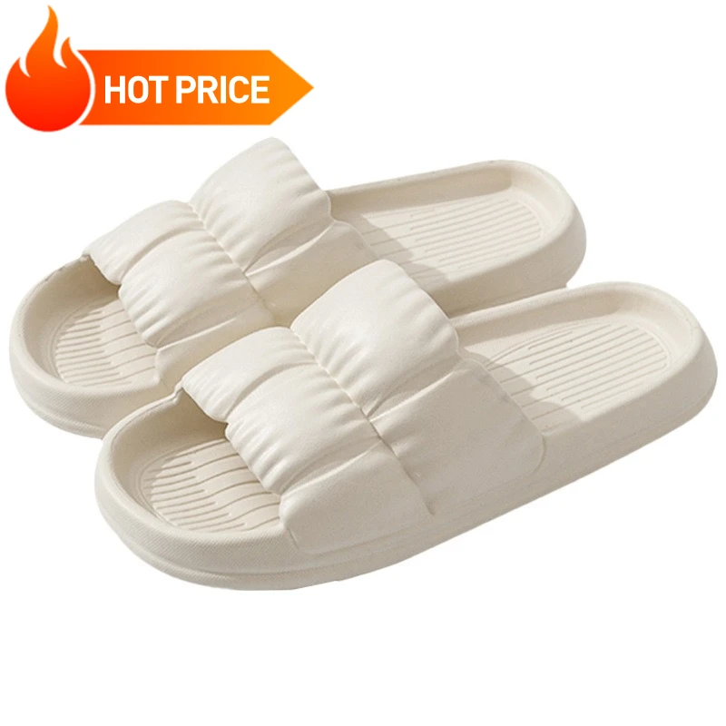 

Мягкие тапочки из ЭВА, нескользящие домашние и банные сандалии, удобная легкая летняя обувь, милая обувь унисекс, прочная и уютная.