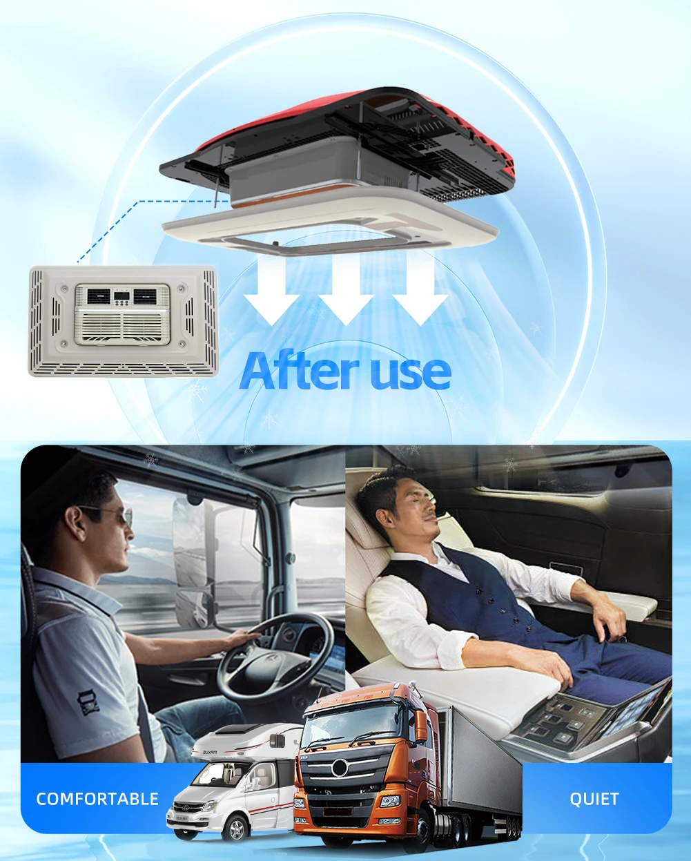 Smart Mini Intelligent Temperature Control Hot Selling Red 24V Parking Air Conditioner For RVs And Various Models
