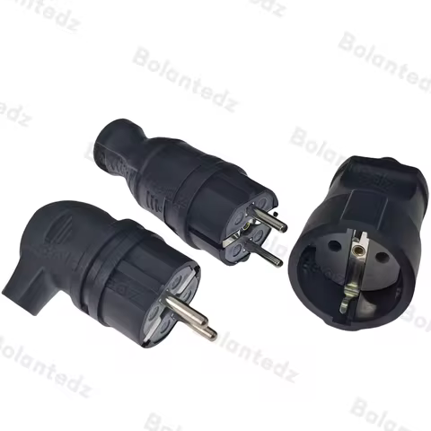 Bolantedz 1Pcs 16A 250V EU Assembly Plug Euro Power Cable Male Female Detachable Wiring Plug