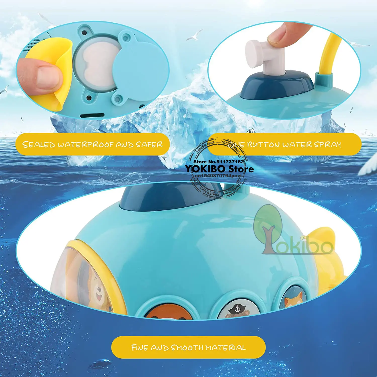 Baby Bath Toys for Kids Submarine Shower Toys Water Toys Spray Water Toys for Kids Baby Shower Set Bathtub Toy Baby Water Toys