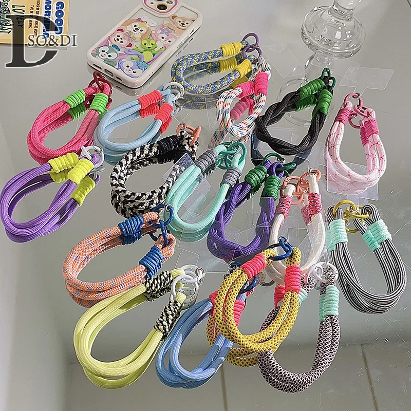 Mobile Phone Lanyard Hanging Decoration Can Be Carried Twist Rope Anti-loss Pendant Fashion Strong Wrist Short Straps