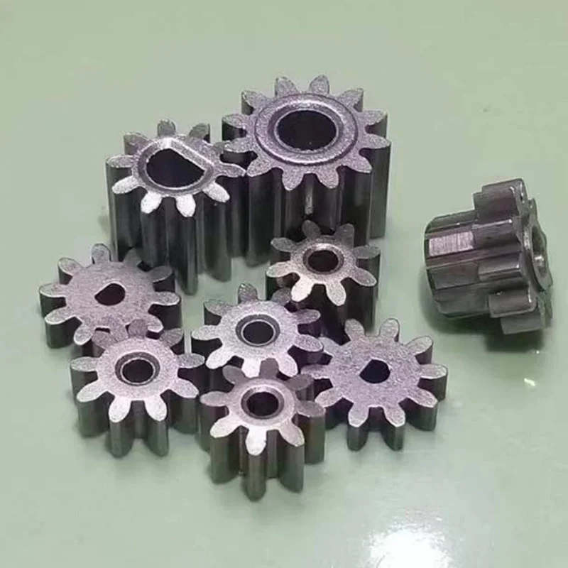 10pc 0.8 Module Powdered Metal Gears, 8/9 Teeth with 2mm Hole - Matte Finish, No Assembly Required-Ideal for Printer Accessories