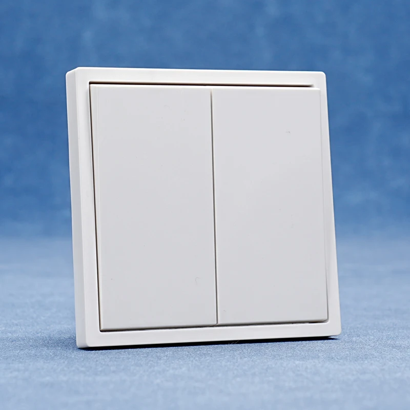 Standard europeo 80 * 80mmPC pannello interruttore a due posizioni interruttore a parete 10A doppio controllo singolo a due posizioni
