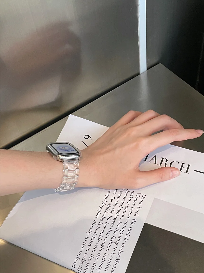 Transparentes Armband für Apple Watch 44mm 45 46 49 38 40 41 42mm Buntes Armband für iWatch Series 12 11 10 9 8 7 6 5 4 SE – Detail 6