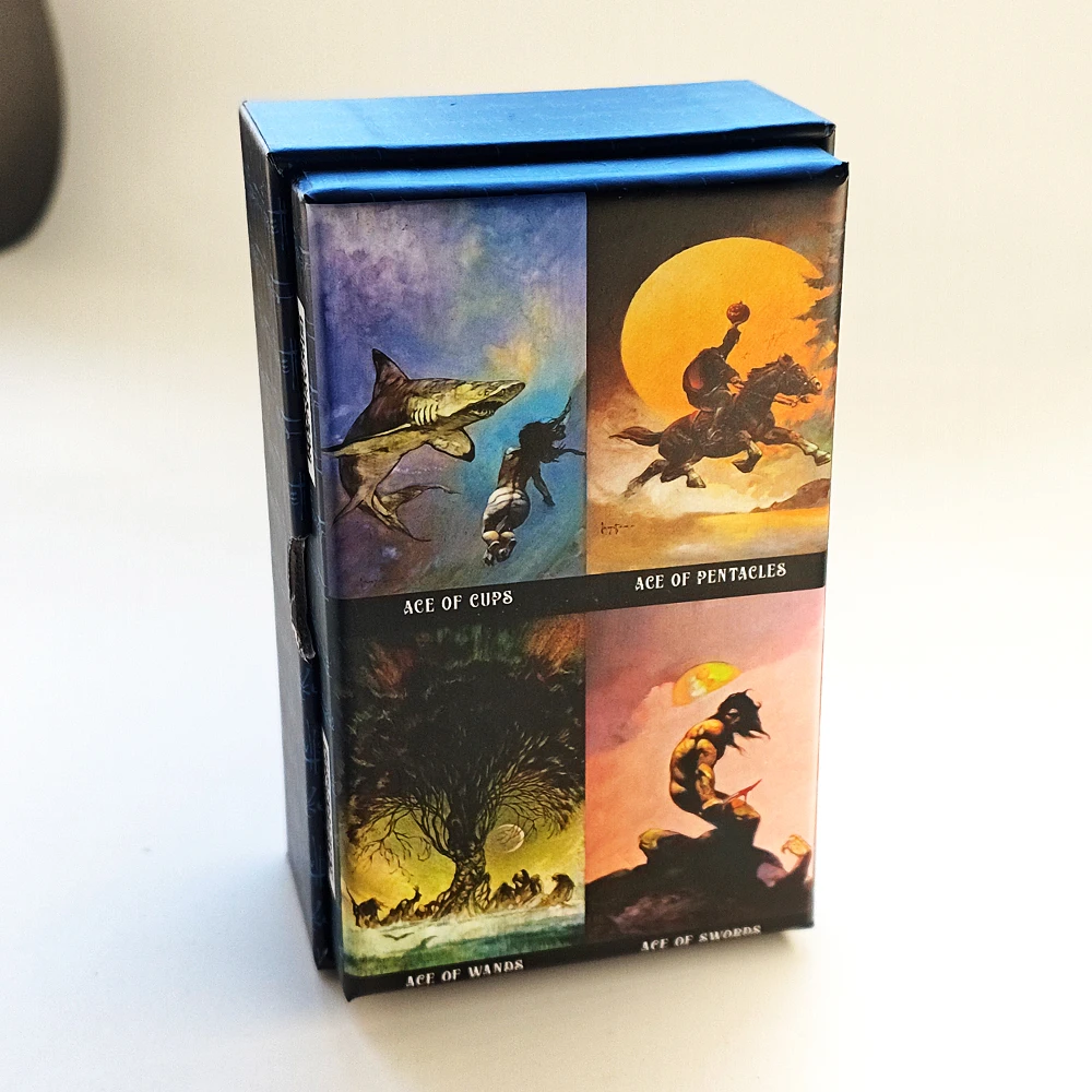 Frazetta Fantasy Tarot in Rigid Box 12*7cm 80 Pcs Cards Dedicated To Frank Frazetta Printed on 350GSM Double-embossed Cardstock