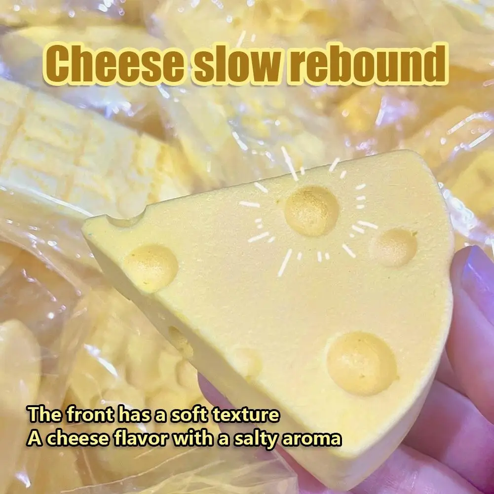 Sticky Cheese Slow Rebound Pinch Decompression Vent Toy Slow Rising For Adults Kids J4h2