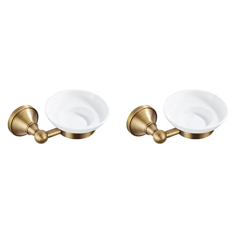 ABGH-2X Antique Soap Dish Holder Bronze Brushed Bathroom Soap Dishes Holder With Dish Holders For Bathroom Toilet