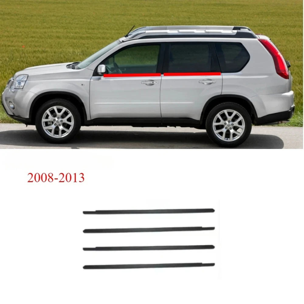 

4 Pcs Outside Windows Rubber Seal for Nissan X-Trail T31 2008-2013 80821-1DA0A Glass Protector Window Glass Weather Strips