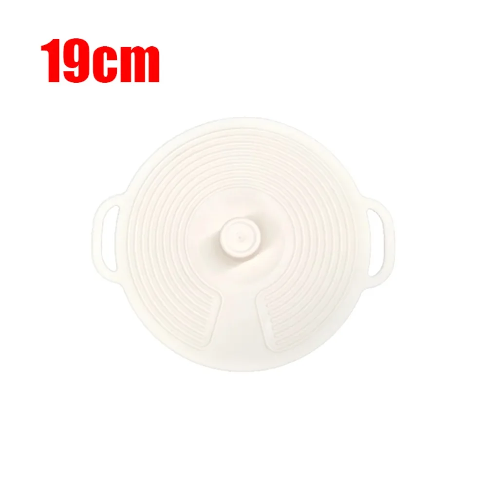 Dustproof Silicone Pot Lid Anti-spill with Handle Bowl Lid Splash-proof Reusable Fresh-keeping Lid for Microwave Refrigerator