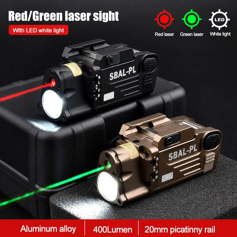 

Tactical SBAL-PL Airsoft Red Green Hunting Laser Dot Sight 400 Lumen White Strobe Weapon Gun Light Adjustable Zero Fit 20mm Rail